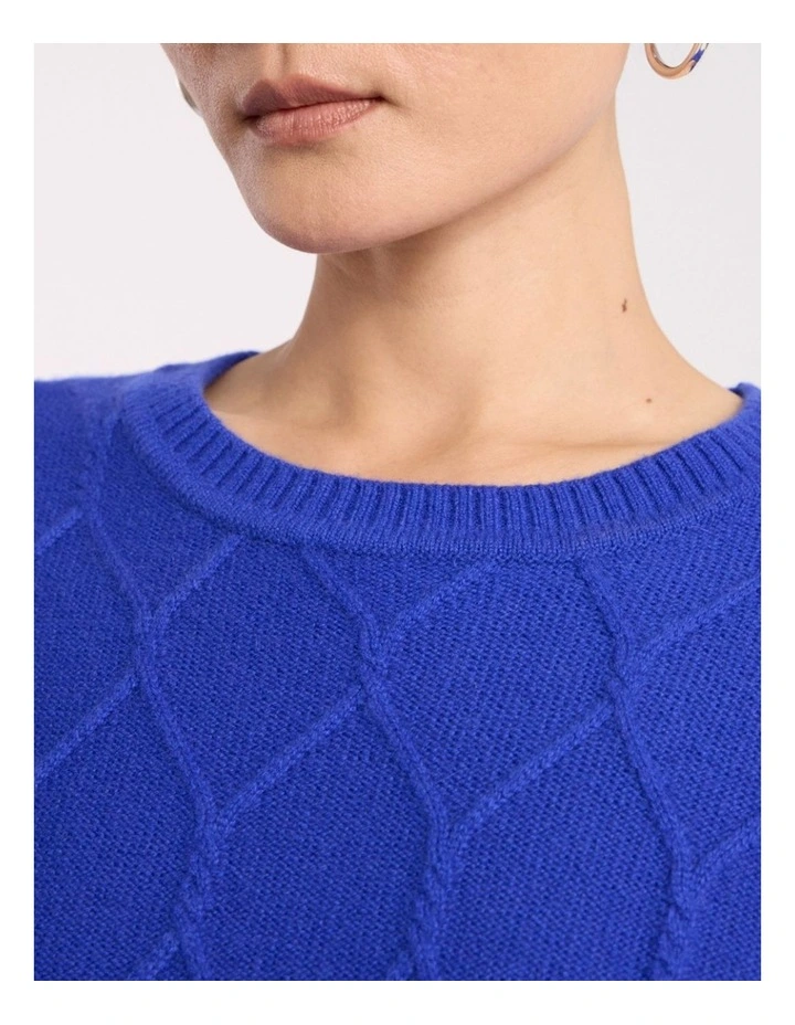 Kehlani Cashmere Knit Jumper in Royale Blue image 2