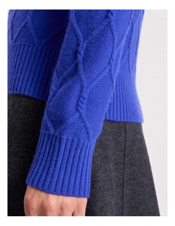 Kehlani Cashmere Knit Jumper in Royale Blue image 3