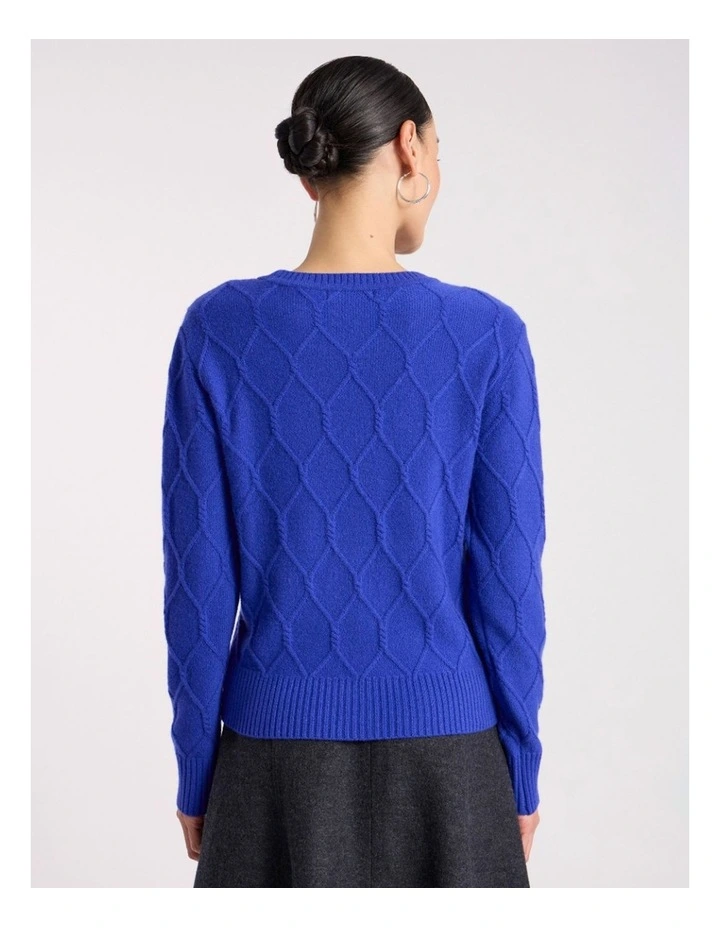 Kehlani Cashmere Knit Jumper in Royale Blue image 4