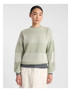 Lottie Merino Knit in Mojito Green Stripe