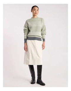 Lottie Merino Knit in Mojito Green Stripe
