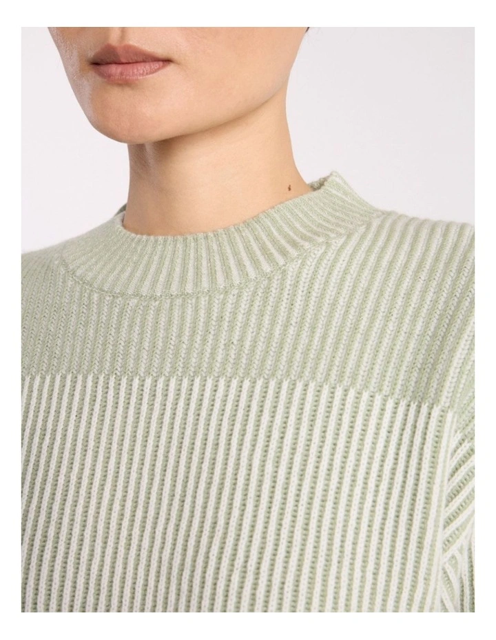 Lottie Merino Knit in Mojito Green Stripe image 3