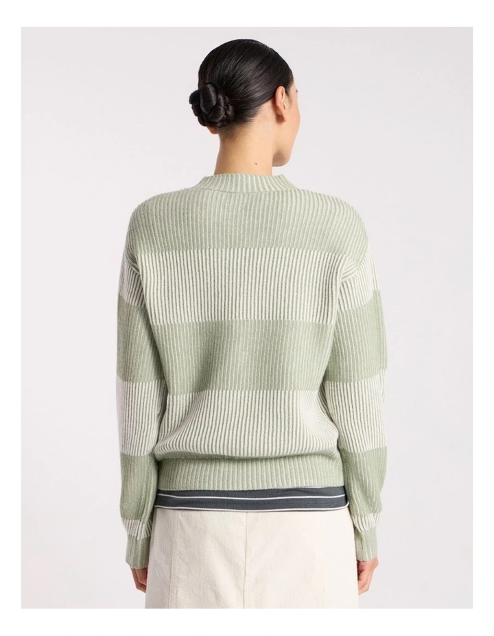 Lottie Merino Knit in Mojito Green Stripe image 5