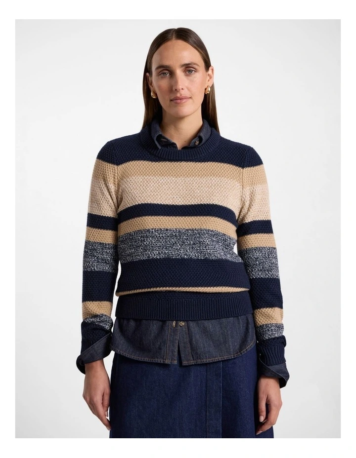 Delilah Merino Blend Knit in Navy Stripe image 1
