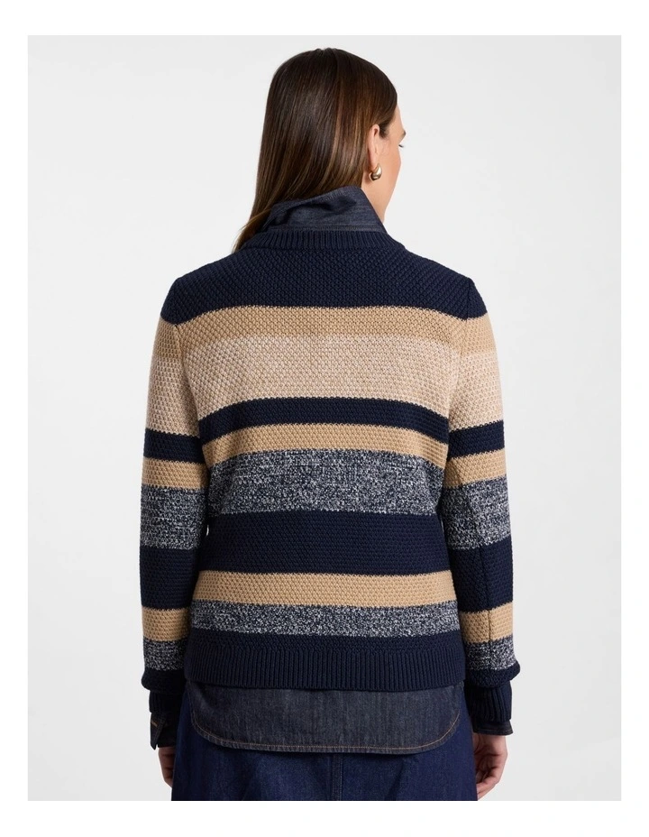 Delilah Merino Blend Knit in Navy Stripe image 3