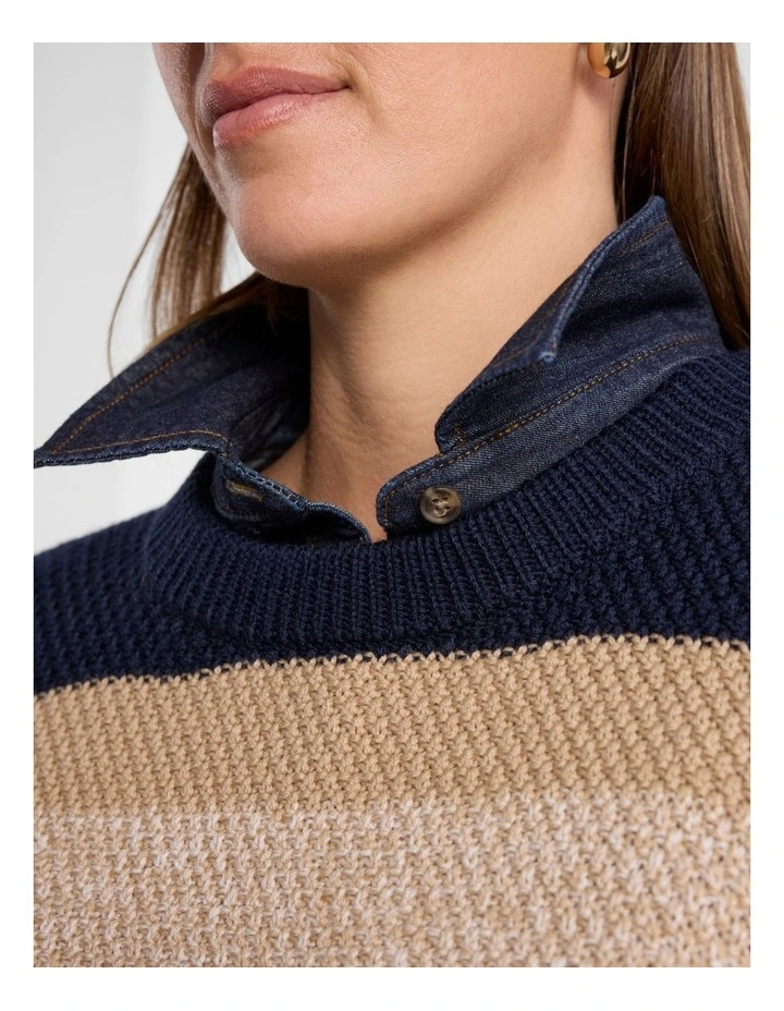 Delilah Merino Blend Knit in Navy Stripe image 5