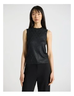 Thori Knit Tank in Black Sparkle