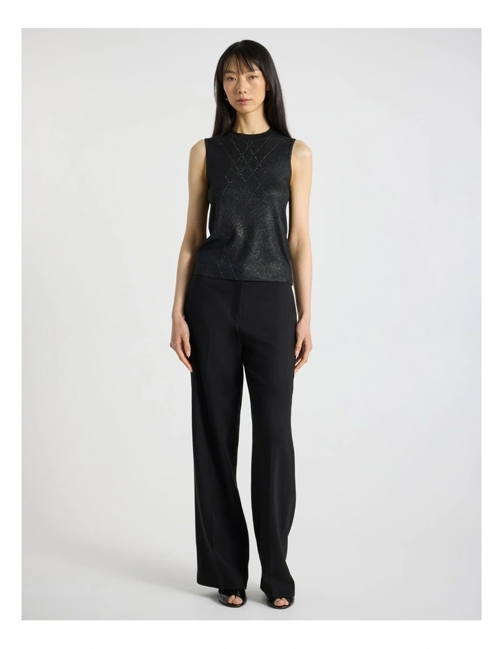 Thori Knit Tank in Black Sparkle image 2