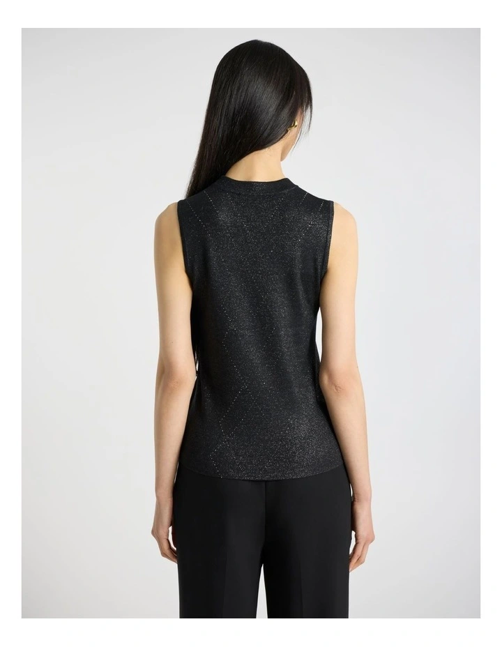 Thori Knit Tank in Black Sparkle image 3