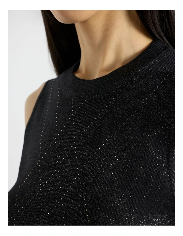 Thori Knit Tank in Black Sparkle image 4