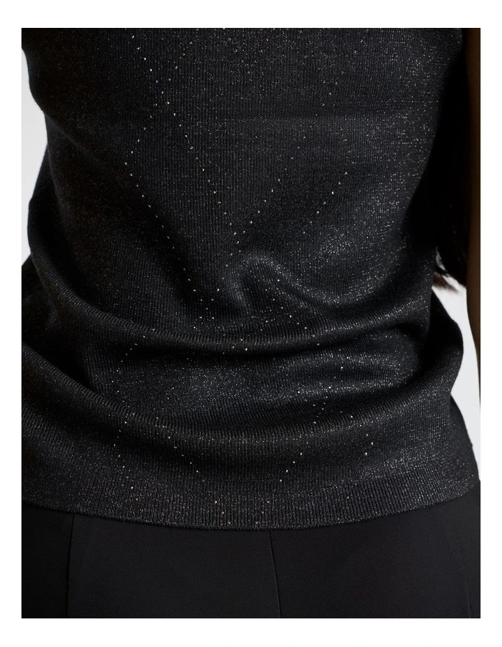 Thori Knit Tank in Black Sparkle image 5