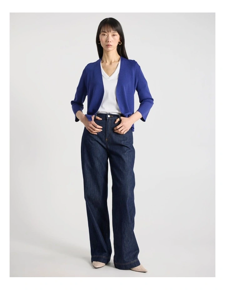Jaxx Knit Cardigan in Sapphire Blue image 2