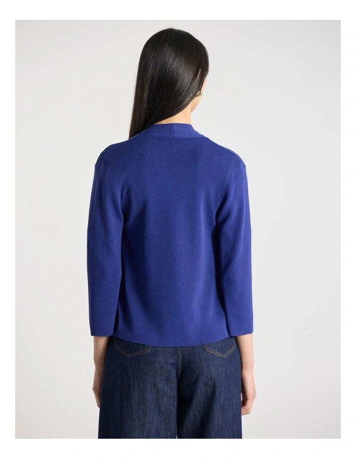 Jaxx Knit Cardigan in Sapphire Blue image 3