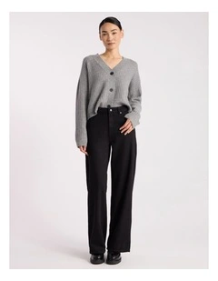 Zulu Merino Cardigan in Grey Melange