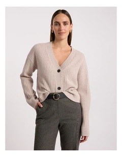 Zulu Merino Cardigan in Pebble