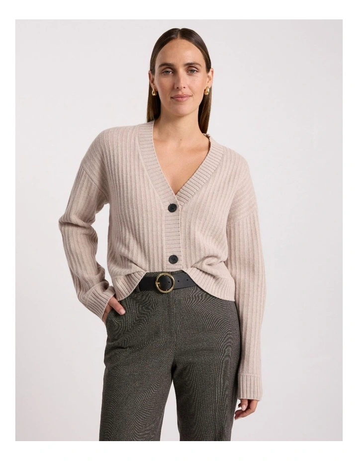 Zulu Merino Cardigan in Pebble image 1