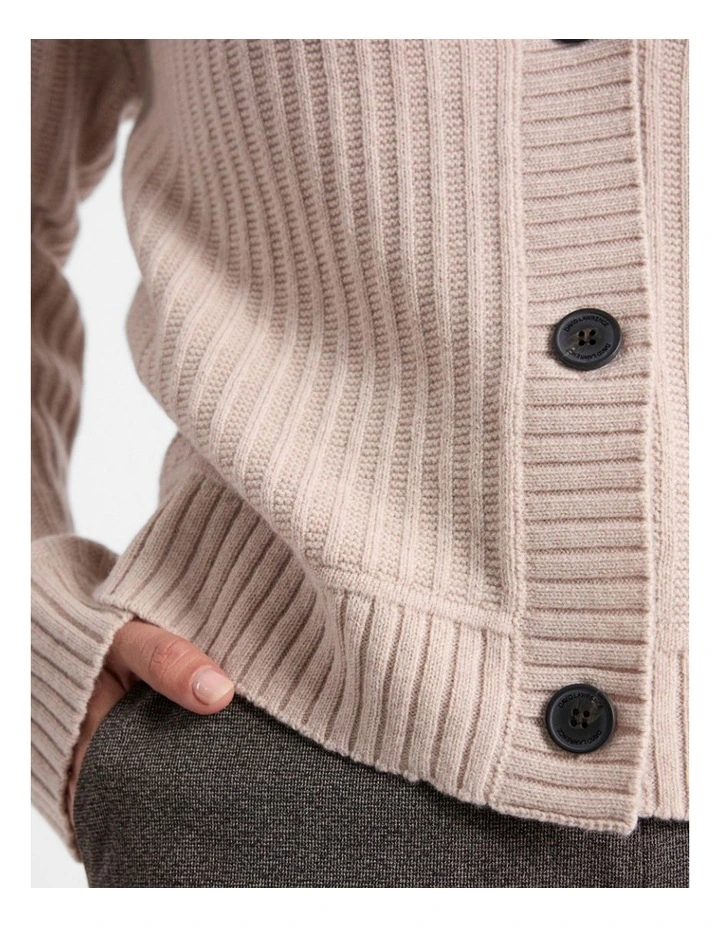 Zulu Merino Cardigan in Pebble image 4
