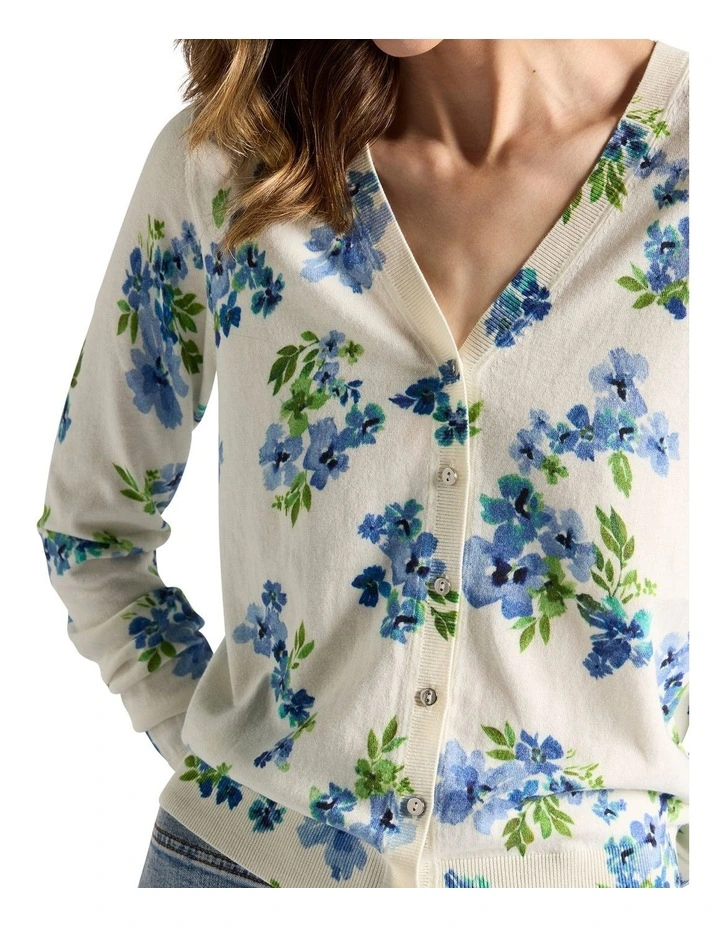 Jacinda Csc Cardigan in Ivory Multi image 3