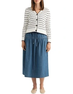 Decora Cable Knit Cardgian in Ivory Multi