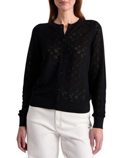 Elphaba Linen Cardigan in Black