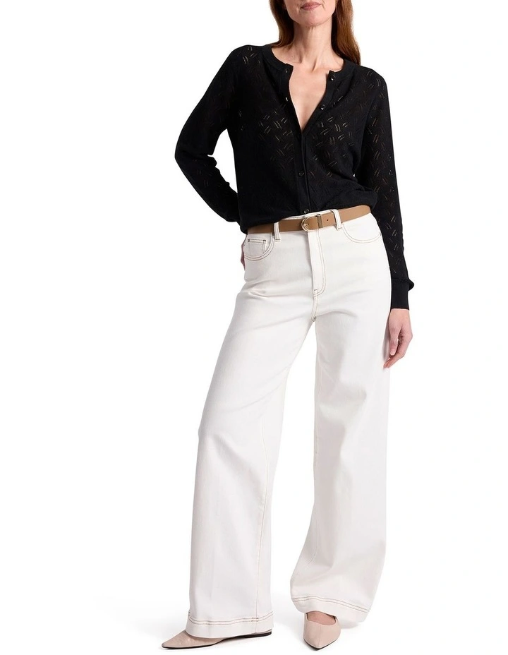 Elphaba Linen Cardigan in Black image 2