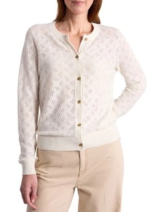 Elphaba Linen Cardigan in Ivory