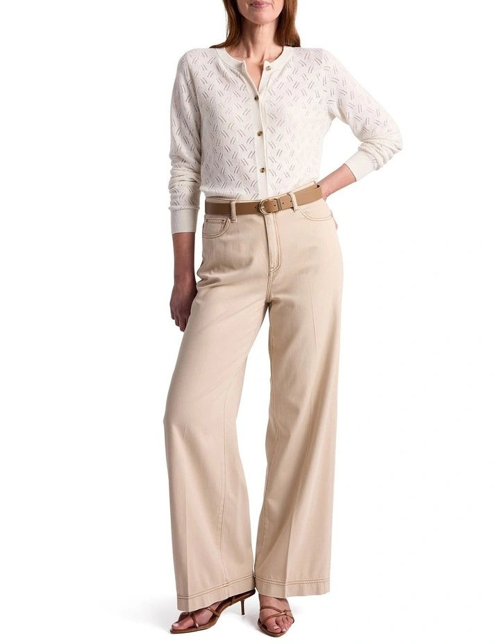 Elphaba Linen Cardigan in Ivory image 3