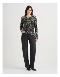 Clara Merino Cardigan in Black Multi