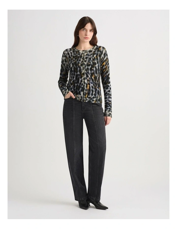 Clara Merino Cardigan in Black Multi image 1