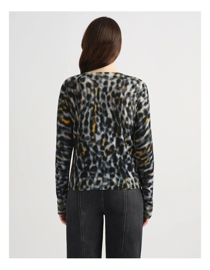 Clara Merino Cardigan in Black Multi image 3