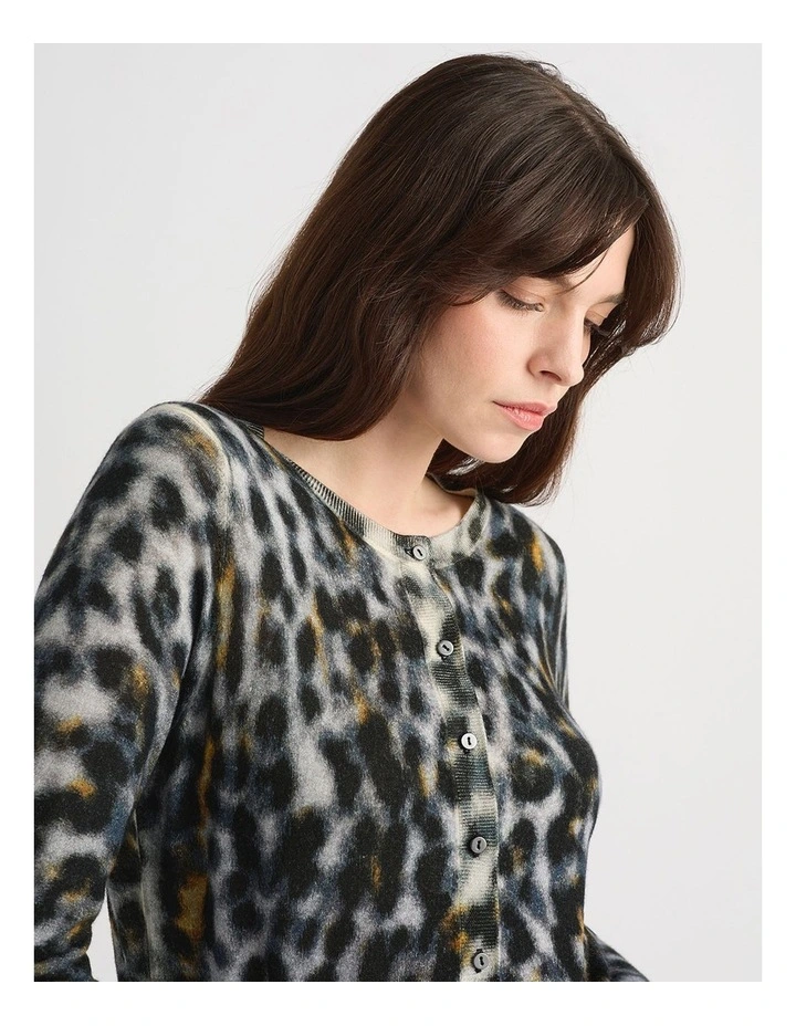 Clara Merino Cardigan in Black Multi image 4