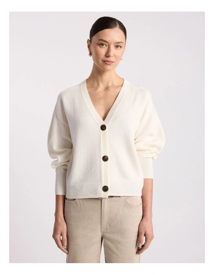 Carista Merino Cardigan in Ivory image 2