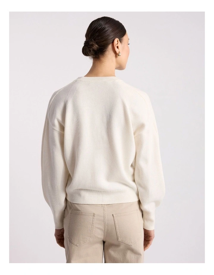 Carista Merino Cardigan in Ivory image 4