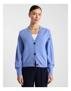 Carista Merino Cardigan in Moonstone Blue