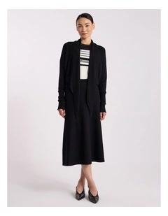 Grayson Merino Wrap Cardigan in Black