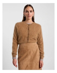 Lux Cashmere Cardigan in Caramel