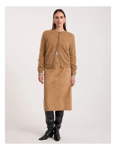 Lux Cashmere Cardigan in Caramel