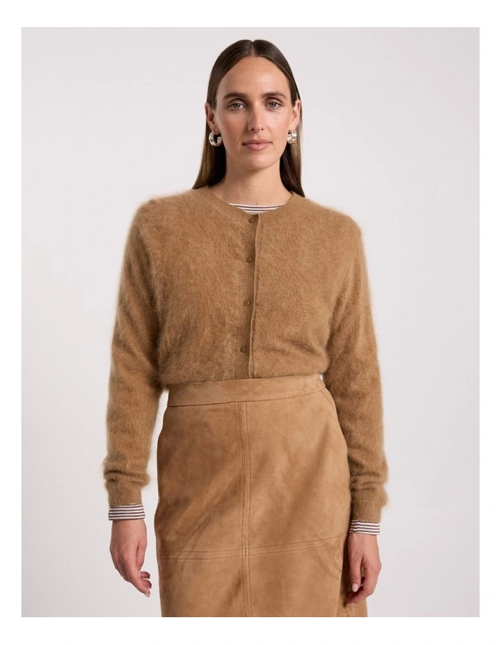 Lux Cashmere Cardigan in Caramel image 2
