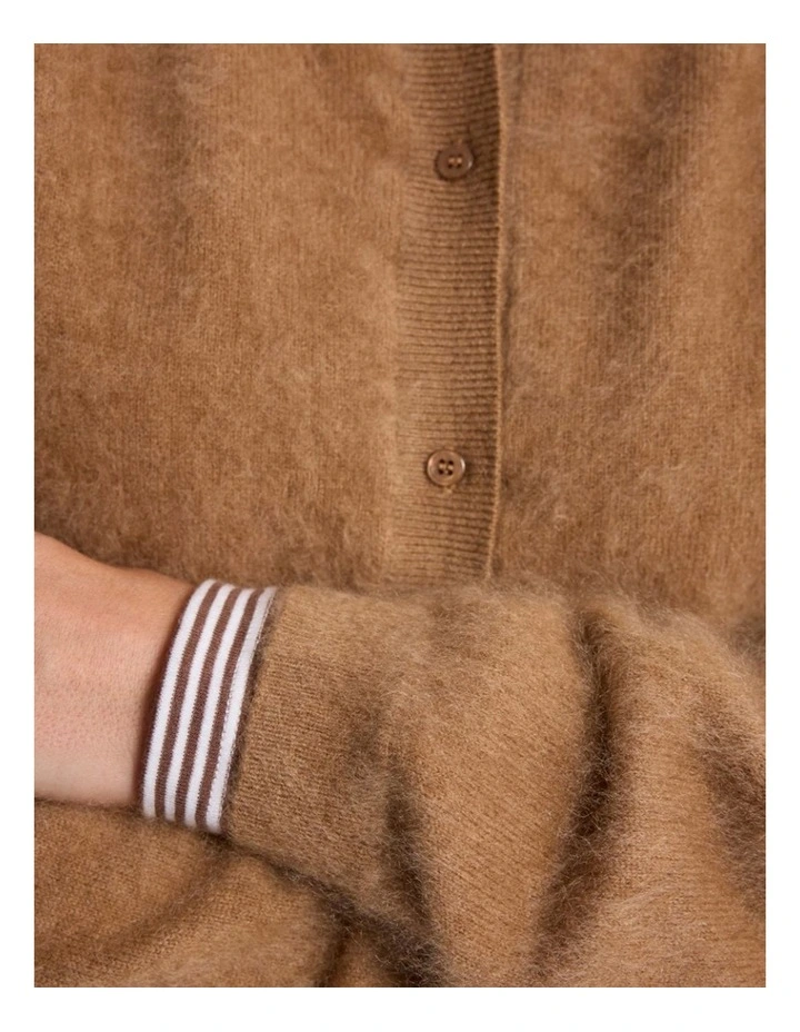 Lux Cashmere Cardigan in Caramel image 3