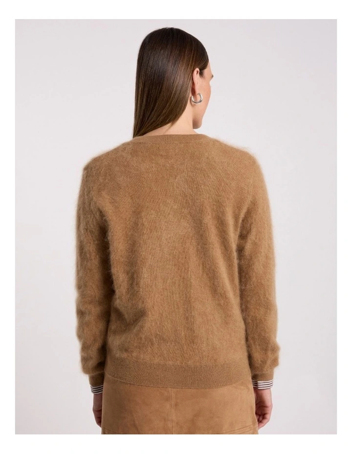 Lux Cashmere Cardigan in Caramel image 4