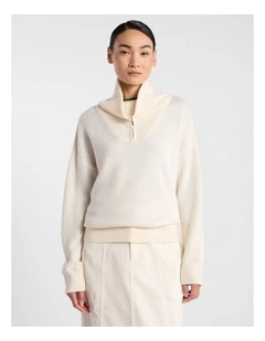 Eros Merino Polo Knit in Ivory