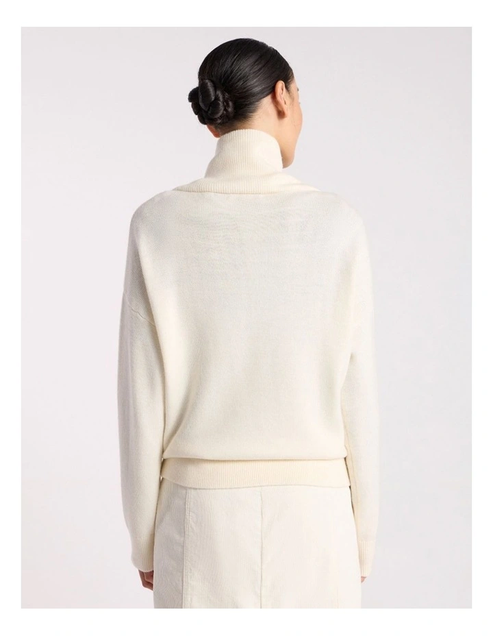 Eros Merino Polo Knit in Ivory image 5
