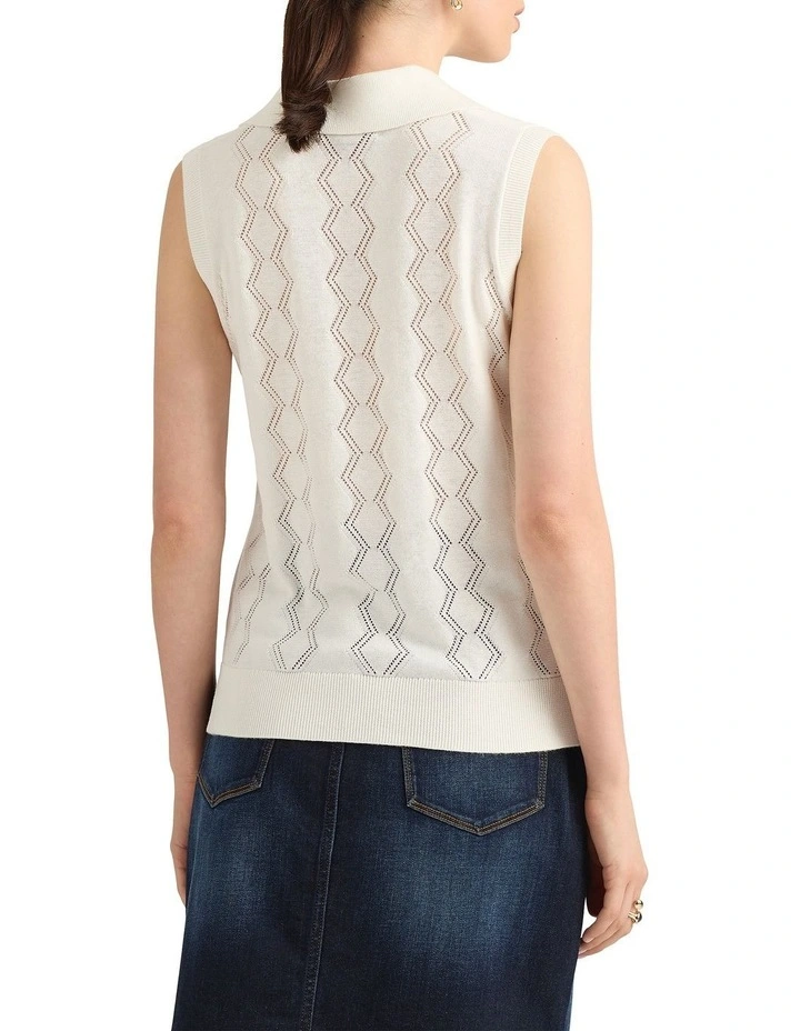 Marley Knit Polo in White image 2