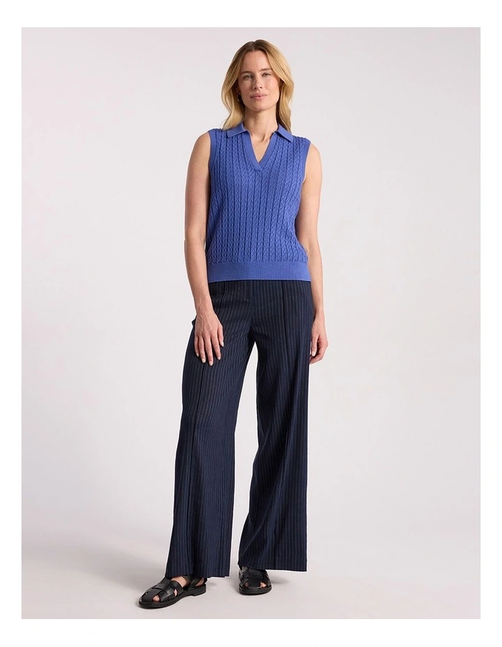 Chantilly Sleeveless Knit Polo in Sapphire Blue image 1