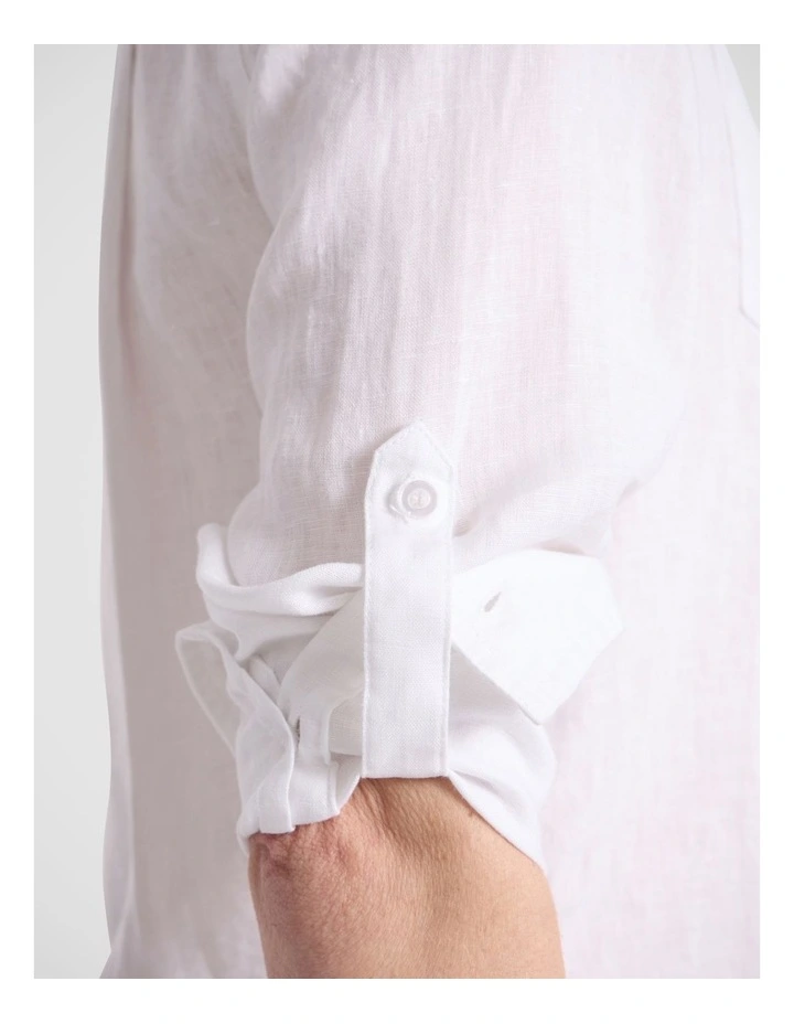 Elias Linen Shirt in White image 4