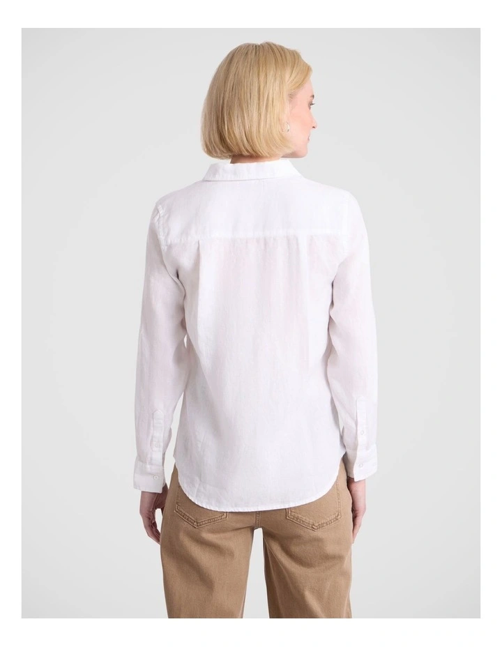 Elias Linen Shirt in White image 5