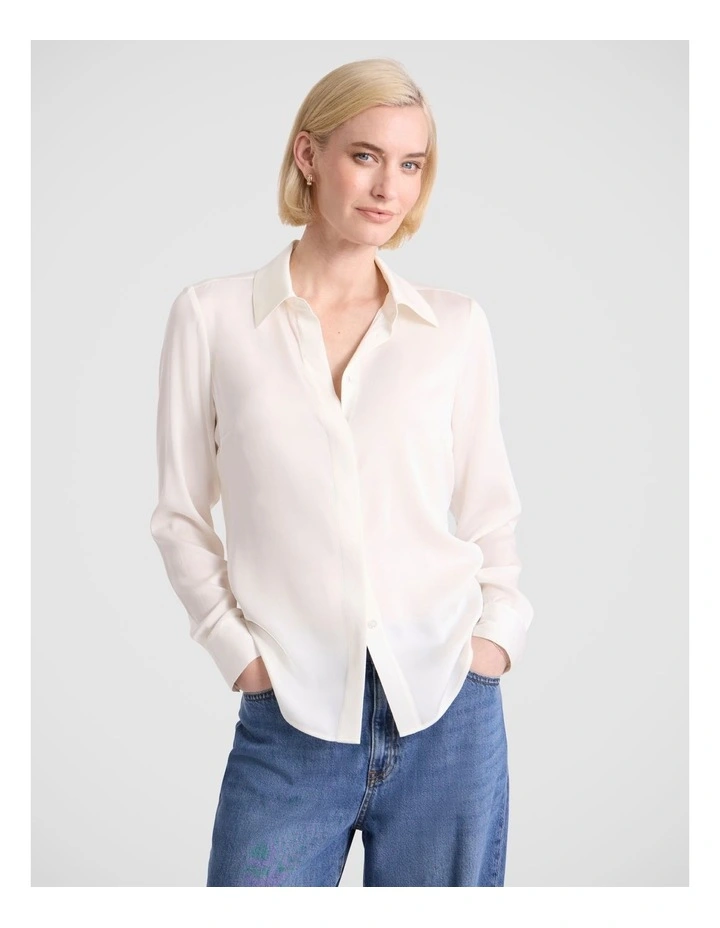 Bena Silk Shirt in Ivory image 1