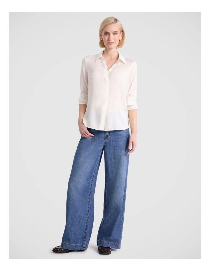 Bena Silk Shirt in Ivory image 1