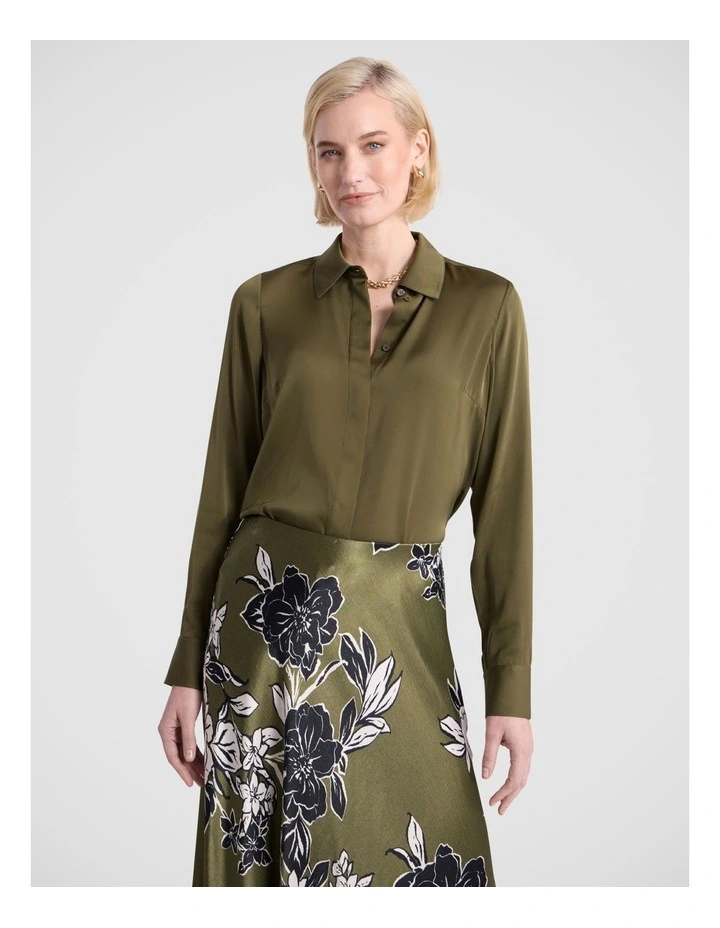 Bena Silk Shirt in Fern image 2