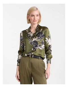 Woodlands Silk Shirt in Fern Multi